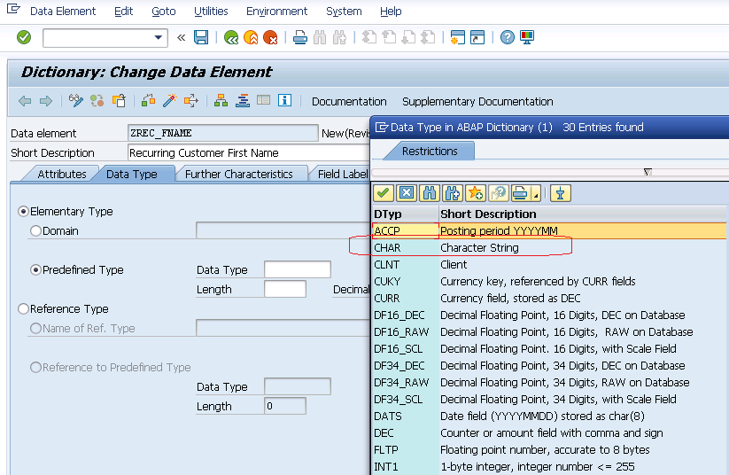 DATA ELEMENT SAP ABAP