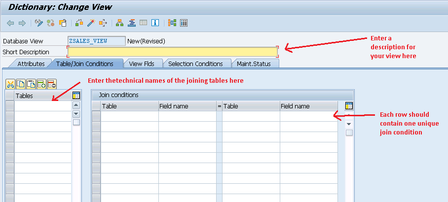 SAP ABAPビューの作成SAP ABAPビューの作成ビュー SAP ABAP