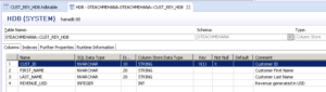 SAP HANA HDB TABLE HDBTABLE CREATE HDB TABLE