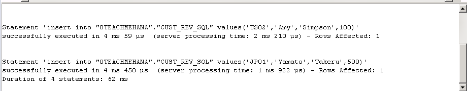 INSERT data using SQL Statement