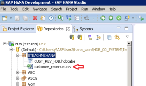 SAP HANA HDB TABLE DATA LOAD FLAT FILE CSV LOAD HDBTI