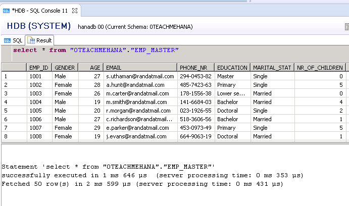 SAP HANA SQL SCRIPT TUTORIAL GUIDE SELECT DISTINCT TOP KEYWORD