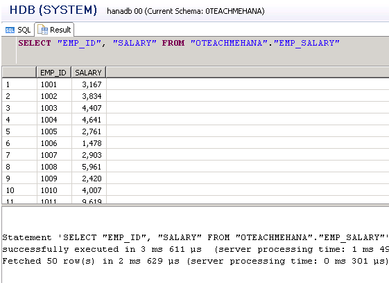 HANA SQL SELECT Statement Part 3