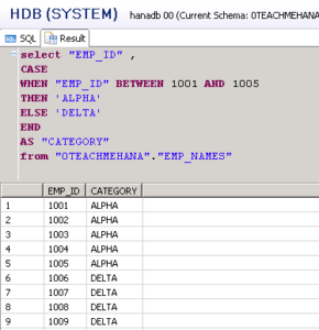 HANA SQL SELECT Statement Part 8