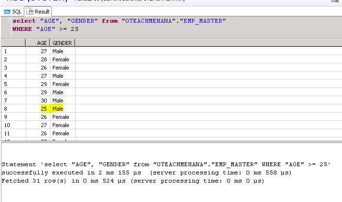 SAP HANA SQL SCRIPT SQL WHERE NOT LIKE CONDITION