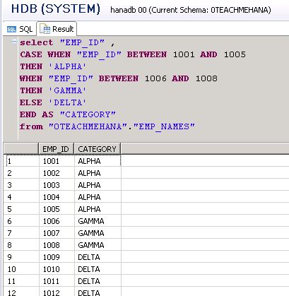 HANA SQL SELECT Statement Part 8