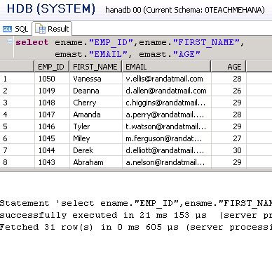 HANA SQL SELECT Statement Part 9