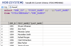 HANA SQL SELECT Statement Part 4