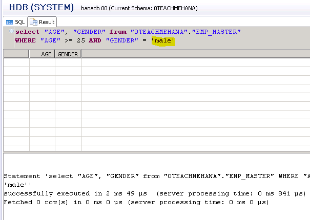 SAP HANA SQL SCRIPT SQL WHERE NOT LIKE CONDITION