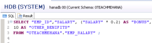 HANA SQL SELECT Statement Part 3