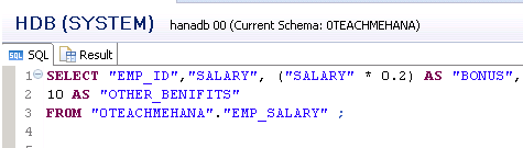 HANA SQL SELECT Statement Part 3