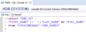 HANA SQL SELECT Statement Part 4