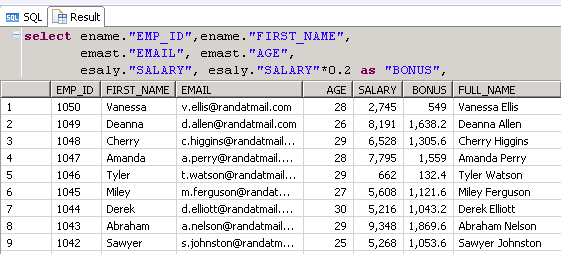 SAP HANA SQL SCRIPT SQL JOIN UNION ALL LEFT OUTER JOIN INNER JOIN