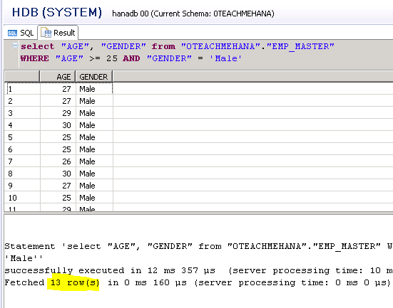 SAP HANA SQL SCRIPT SQL WHERE NOT LIKE CONDITION