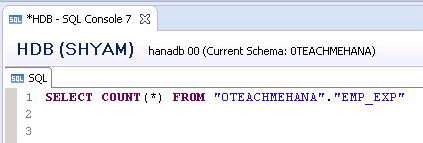 SAP HANA SQL SCRIPT UPDATE DELETE DROP COUNT