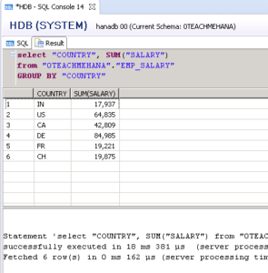 HANA SQL SELECT Statement Part 3