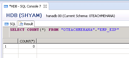 SAP HANA SQL SCRIPT UPDATE DELETE DROP COUNT