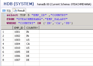 HANA SQL SELECT Statement Part 9