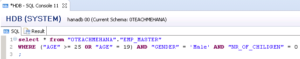 SQL SELECT Statement with WHERE