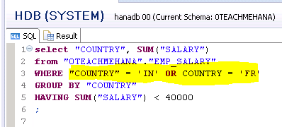 HANA SQL SELECT Statement Part 3