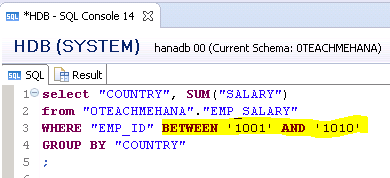 SAP HANA SQL SCRIPT GROUP BY IN BETWEEN ORDER BY CLAUSE