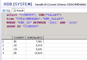 HANA SQL SELECT Statement Part 3