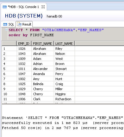 HANA SQL SELECT Statement Part 3