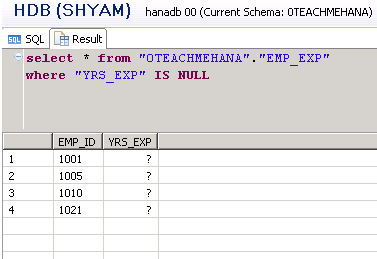 HANA SQL SELECT Statement Part 7