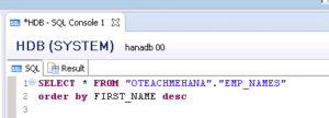 HANA SQL SELECT Statement Part 3