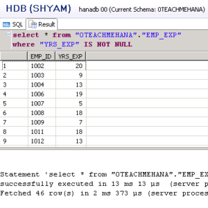 HANA SQL SELECT Statement Part 7