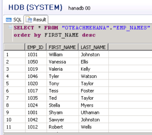 HANA SQL SELECT Statement Part 3