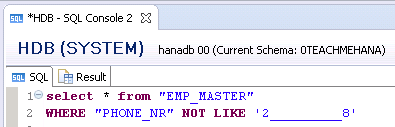 SQL SELECT Statement with WHERE NOT LIKE