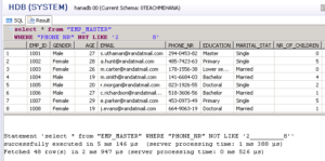 SQL SELECT Statement with WHERE NOT LIKE