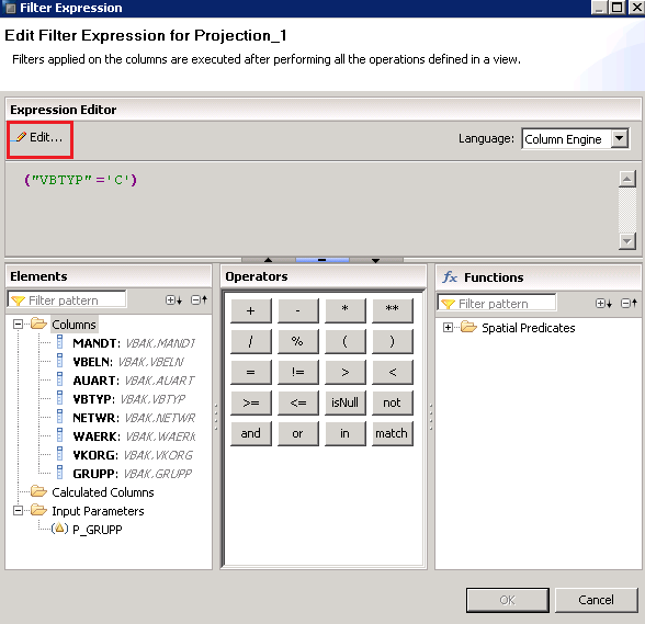 SAP HANA INPUT PARAMETERS IN GRAPHICAL VIEWS CALCULATION VIEWS