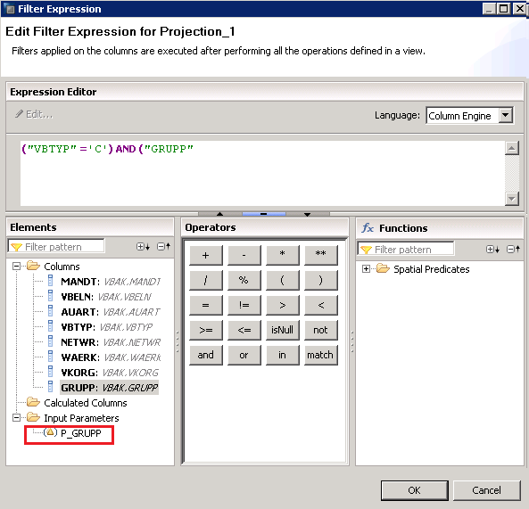 SAP HANA INPUT PARAMETERS IN GRAPHICAL VIEWS CALCULATION VIEWS