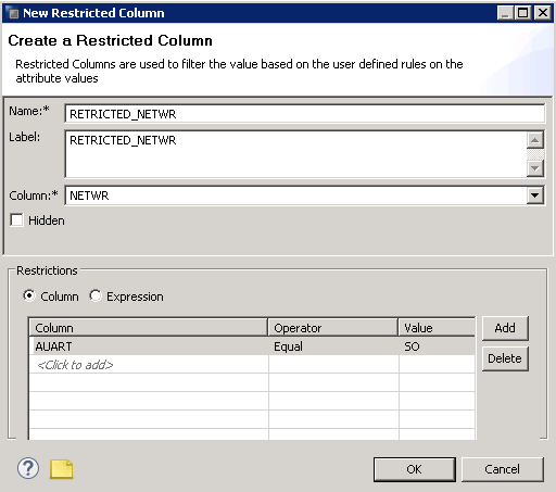 SAP HANA RESTRICTED COLUMN CALCULATION VIEW