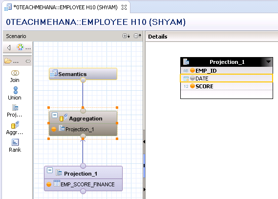 Aggregation in sap hana calculation view