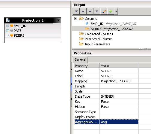 Aggregation in sap hana calculation view