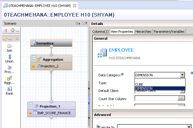 Aggregation in sap hana calculation view