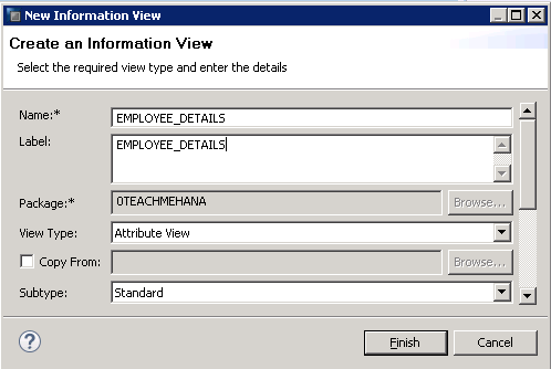 sap hana studio what is use of attribute view time