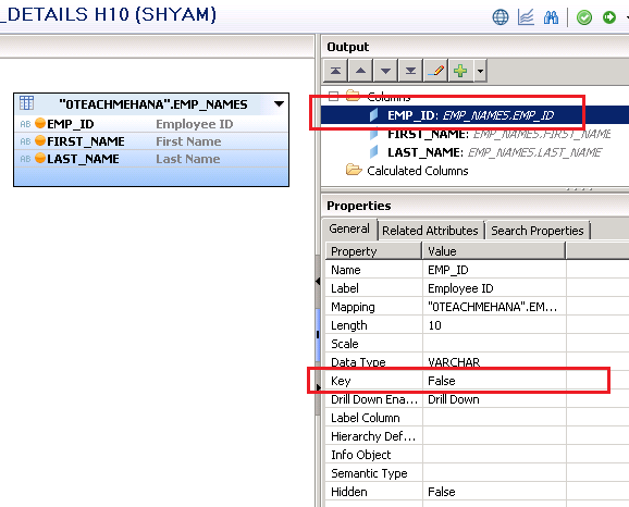 SAP HANA Attribute view