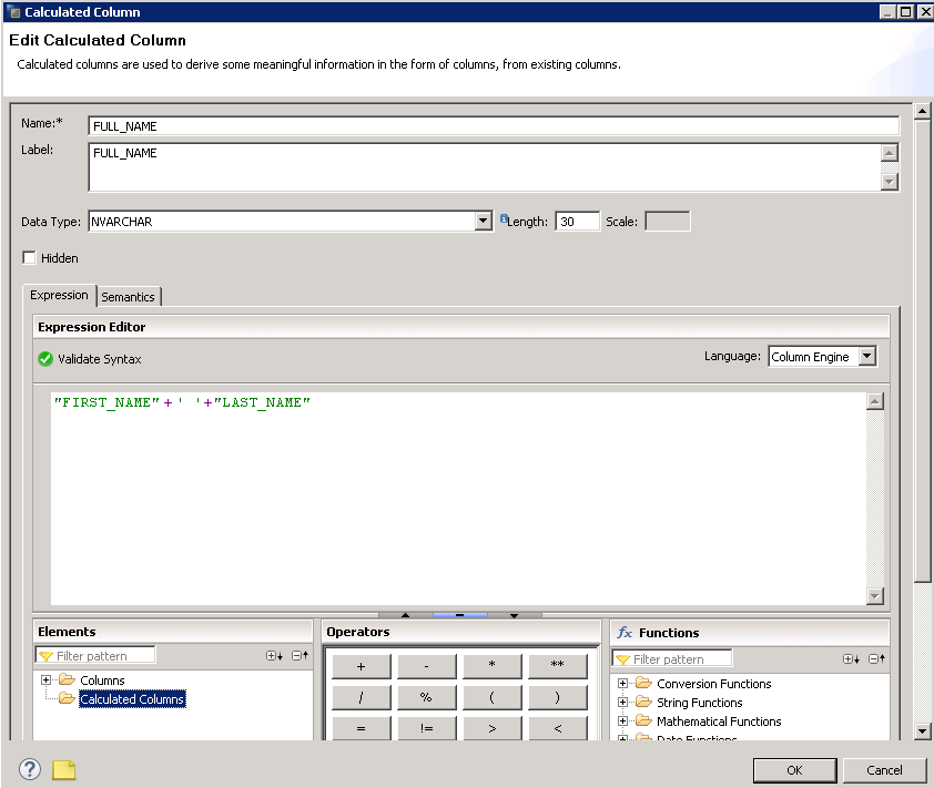 SAP HANA Attribute view