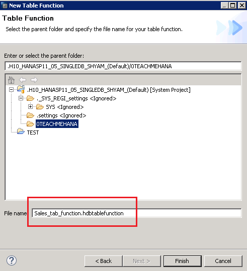 SAP HANA Table functions