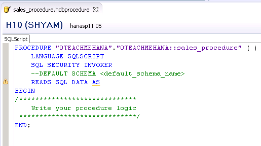 Sap hana Hdb stored procedure procedures Part 1