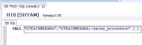 SAP HANA Stored Procedure