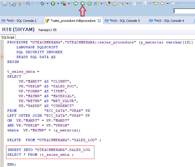 SAP HANA Stored Procedures