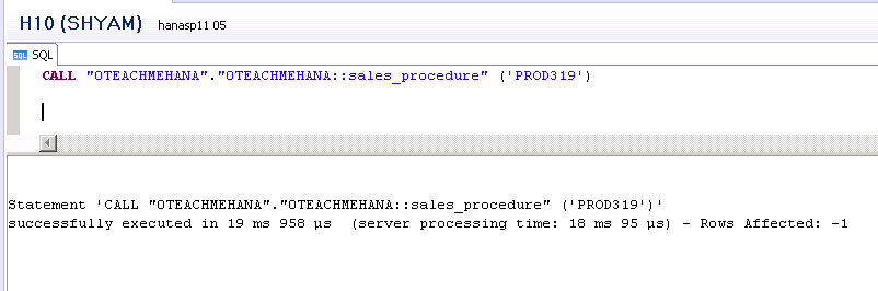 SAP HANA Stored Procedures