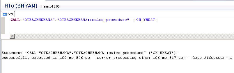 SAP HANA Stored Procedures