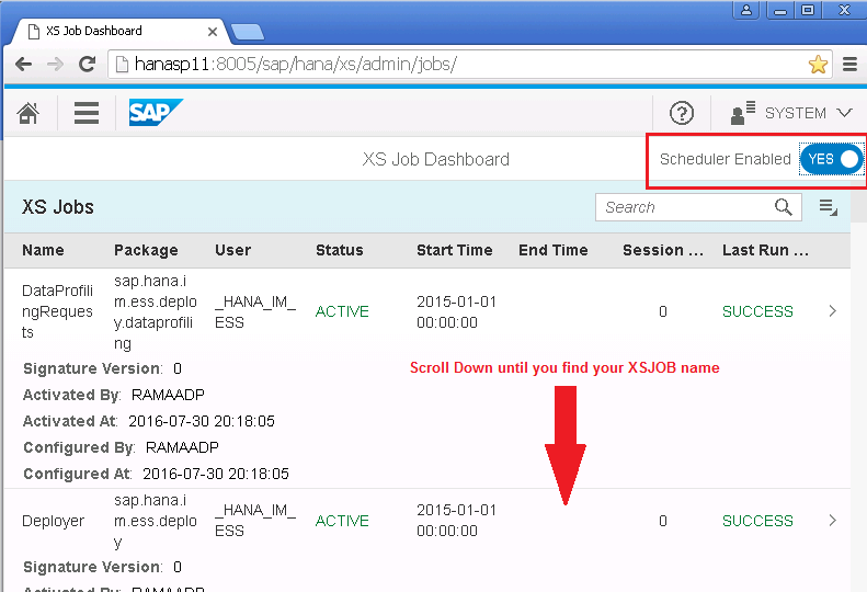 Scheduling SAP HANA XS JOB Tutorial